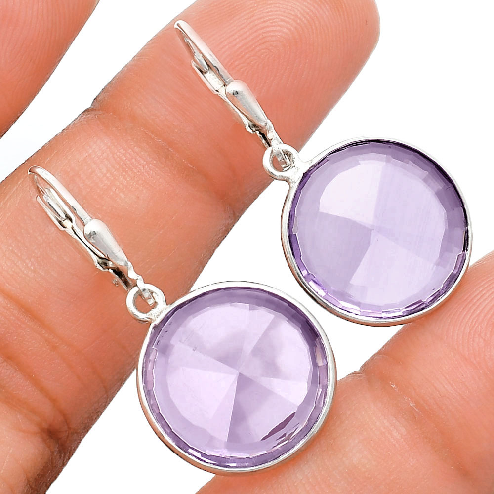 Fancy Cut Amethyst Earrings 11-EE10002 E-1254, 16x16 mm