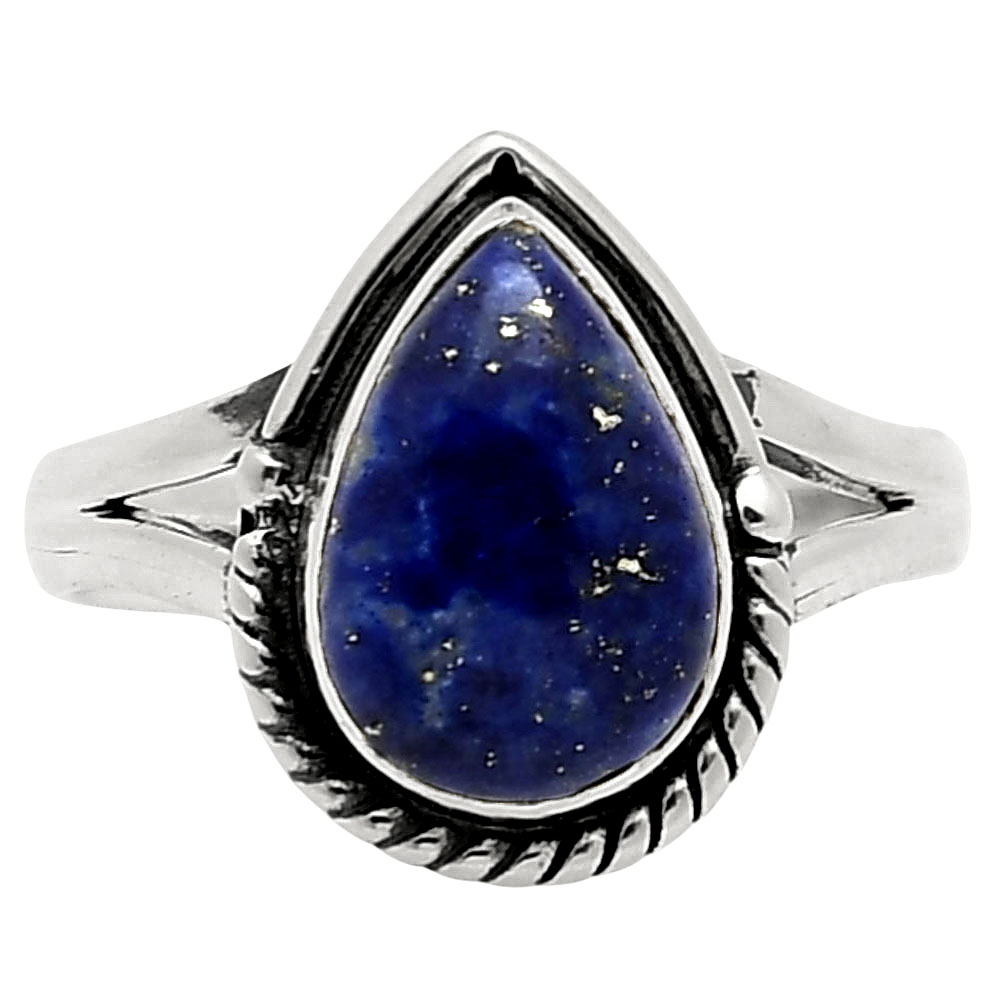Lapis Lazuli Ring size-8 SDR249660 R-1153, 8x12 mm