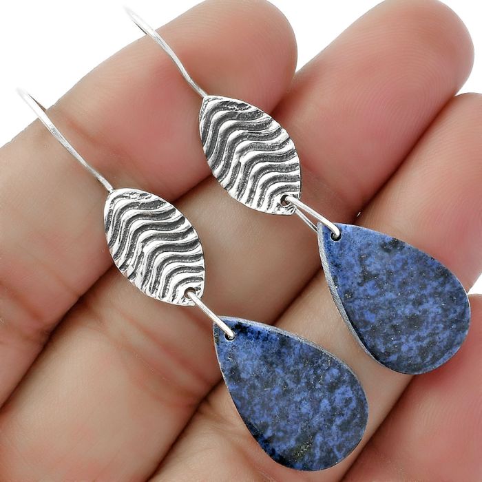 Natural Dumortierite Quartz Earrings SDE61988 E-1203, 13x21 mm