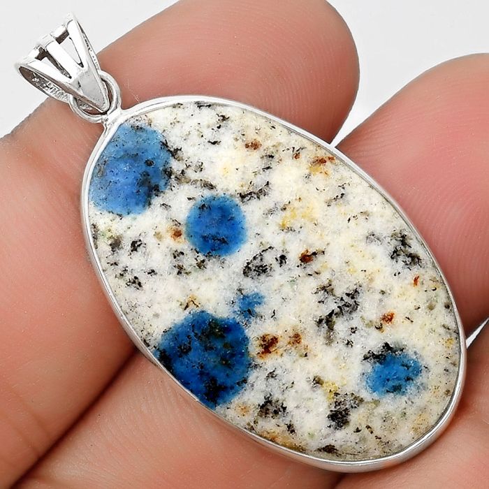 Natural K2 Blue - Azurite In Quartz Pendant SDP125912 P-1001, 21x33 mm
