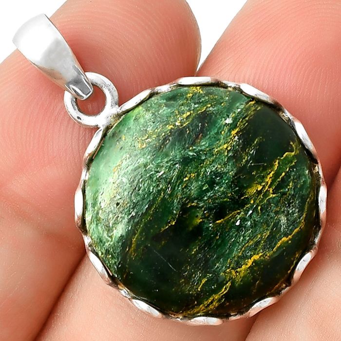 Natural Green Fuchsite Pendant SDP127538 P-1624, 20x20 mm